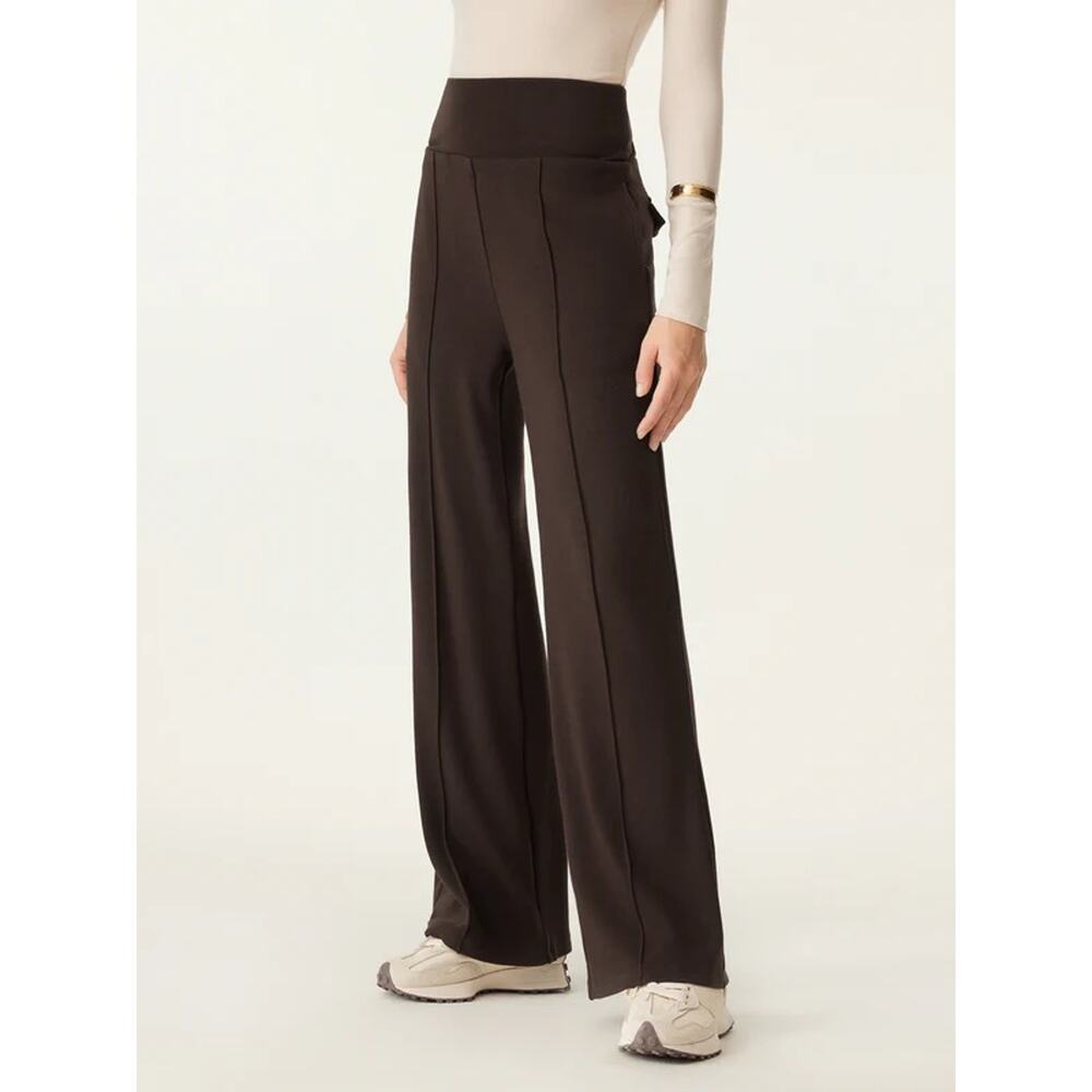OGL Pin Tuck Pant Thermal Eco Mousse High Waist Pull On Brown Size 2XL NEW